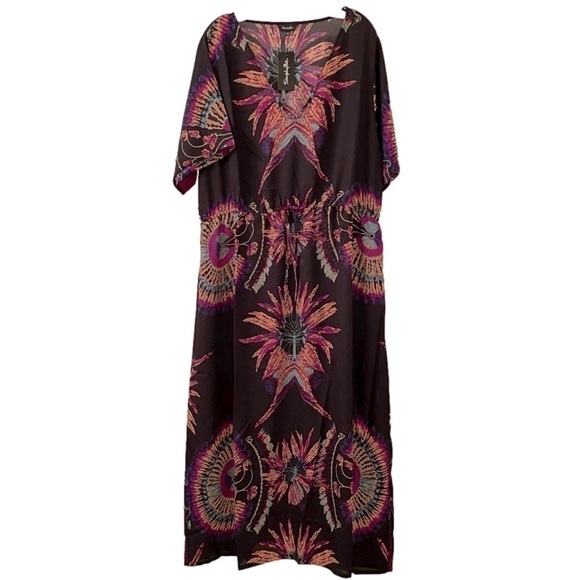 Simply Be Dresses & Skirts - SIMPLY be black print maxi dress size 18 (G11)